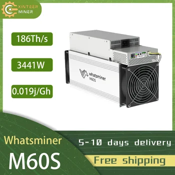 Новый алгоритм майнинга MicroBT WhatsMiner M60S 186T SHA-256 Бесплатная доставка