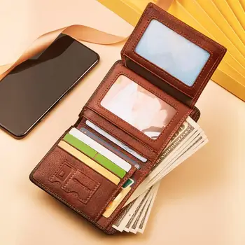 Маленький противоугонный кошелек, удобный на ощупь, с функцией кредитной карты, блокирующий RFID кошелек для ежедневного использования