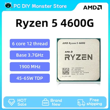AMD Ryzen 5 4600G R5 4600G 3,7 ГГц 6-ядерный 12-потоковый процессор с процессором 7 НМ L3 = 8 М Сокет AM4 DDR4 1900 МГц Процессор 65 Вт R5 4600G