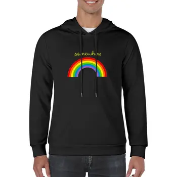 Новый пуловер Somewhere Over The Rainbow, толстовка с капюшоном, мужская осенняя одежда, рубашка с капюшоном, одежда в корейском стиле, мужская толстовка с капюшоном