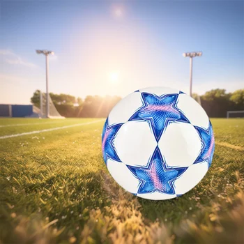Футбольный мяч из искусственной кожи с модным рисунком Стандартного размера Широкое применение Для футбольных тренировок Размер 5 пяти звезд