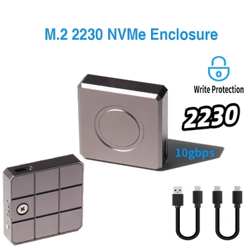 Корпус твердотельного накопителя M2 M.2 Корпус твердотельного накопителя NVME 2230 USB 3.2 10 Гбит/с Для подключения внешнего твердотельного накопителя NVMe M-Key с защитой от записи
