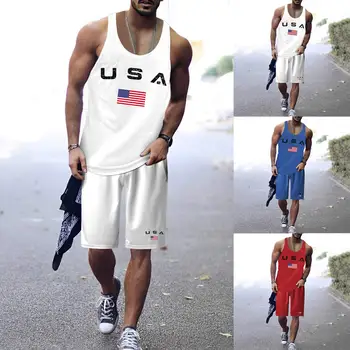 Мужской День независимости, досуг, праздничный флаг, жилет с цифровой 3D-печатью, 42 куртки, костюм, платье, костюм для плавания, гоночный костюм, мужской жилет для мужчин