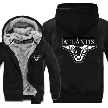 Зимние толстовки Stargate Atlantis, мужское модное пальто, пуловер, куртка с флисовой подкладкой, толстовки Stargate Atlantis, толстовка с капюшоном