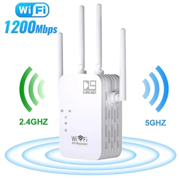 Беспроводной Маршрутизатор 2,4 ГГц/5 ГГц WiFi Ретранслятор 1200 М Wi Fi Усилитель Сигнала WiFi Усилитель 802.11N Расширитель Дальнего Действия Точка Доступа