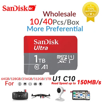 SanDisk Оптовая Продажа Ultra Memory Card 256GB 128GB 64GB Micro sd Card 32GB Class10 SD card 140MB TF Card Оригинальная sd-Карта памяти