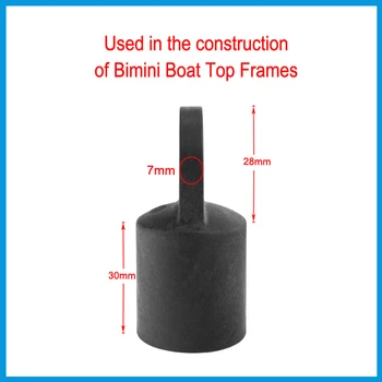 Нейлоновая заглушка для проушины 25 мм Фурнитура для верхней части Бимини Морская лодка Яхта Внешний проушина для проушины Конец трубки для навеса