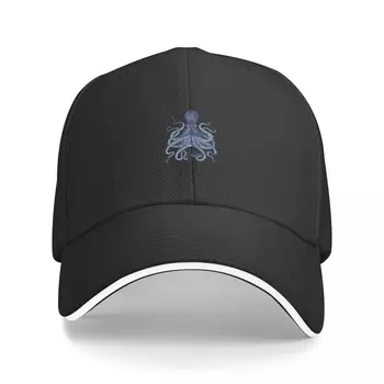 Акварельно-синяя винтажная бейсболка с изображением осьминога, значок, винтажные кепки для женщин и мужчин