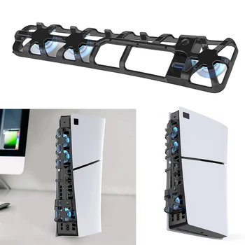 Вентилятор-Охладитель со Светодиодной Подсветкой и 3 Вентиляторами Эффективная Система Охлаждения USB DC 5V Охлаждающие Игровые Аксессуары для Тонкой Консоли PS5