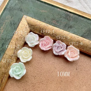 10шт Симпатичный 10мм Керамический Цветок Розы Украшение для ногтей Керамический Цветок ручной Работы CF12