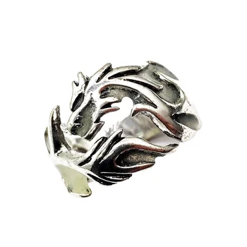 Мужское кольцо В Стиле Панк, Креативное, Выдалбливающее Ретро, Со Светящимся Рисунком Дракона, Открывающееся Регулируемое Кольцо - Американский Стандартный Размер (Случайный Цвет)
