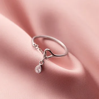 LAVIFAM Маленькое кольцо с полым сердечком из стерлингового серебра 925 пробы, открывающее линии скручивания, для женщин, для девочек, для регулировки размера ювелирных изделий на палец