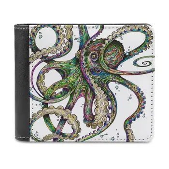 Кошельки Octopsychedelia для деловых мужчин, кошельки для мелких денег, новый дизайн, цена в долларах, Топовый кошелек цвета неоновой радуги Octopus