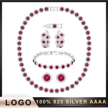 Ювелирный набор 4SWA's exquisite shiny gem jewelry factory напрямую продает цену, подарочный бархатный пакет продукта