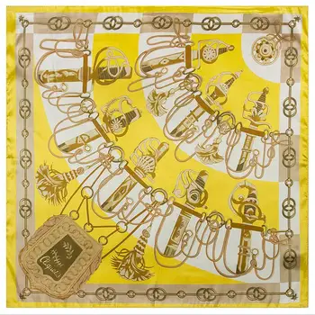 Новый Шелковый шарф в европейском стиле 60x60 см, Женский Шарф с рисунком Сабли, Шейный платок, Бандана, Большой Квадратный Шарф, Подарок Леди