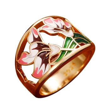 2023 Креативные кольца с эмалевыми цветами ручной работы, женские кольца для свадебной церемонии, вечеринки, яркие цветные модные украшения для пальцев, прямая доставка