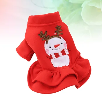 Рождественская юбка для собак, очаровательная одежда для домашних животных в виде снеговика, платье для собак, товары для домашних животных (красный, размер L)