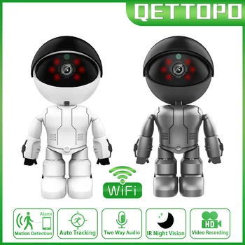 Qettopo 5-Мегапиксельный Робот PTZ Wifi IP-Камера Камеры Внутреннего Видеонаблюдения С Wifi Smart Home AI Human Detect Wireless CCTV Camera