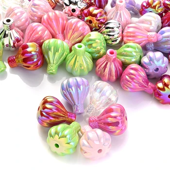 5шт 30x24 мм Блестящие Разноцветные бусины из воздушных шаров, рассыпчатые бусины-распорки для изготовления ювелирных изделий, аксессуары для браслетов ручной работы
