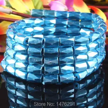 6X8 мм Синяя магнитная трубка из гематита, браслеты и ожерелья своими руками, бусины 16 