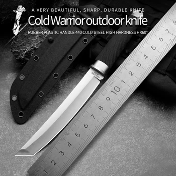 Охотничьи ножи HUANGFU Wilderness Bowie с фиксированным лезвием, Походный Походный охотничий нож, Боевой Спасательный нож