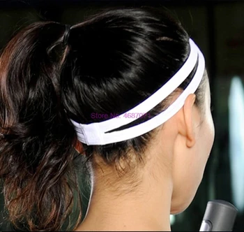 От DHL 500 шт. Двойная спортивная эластичная повязка на голову, 8 цветов, мужская Женская Противоскользящая лента для йоги, повязки для волос, аксессуары
