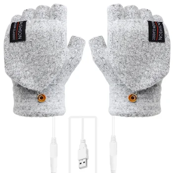 Перчатки Электрические Грелки Для Рук Перезаряжаемые С USB Подогревом Без Пальцев Электротермические