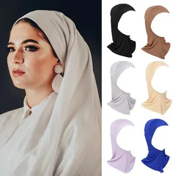Женская шейная повязка на голову, хлопковый мусульманский тюрбан, исламская шапочка, головной платок, шляпа-хиджаб