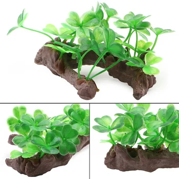 Искусственное Зеленое Водное Растение Небольшой Аквариумный Декор Пейзаж для Украшения Аквариумов Ландшафтный Дизайн Укрытие Растений