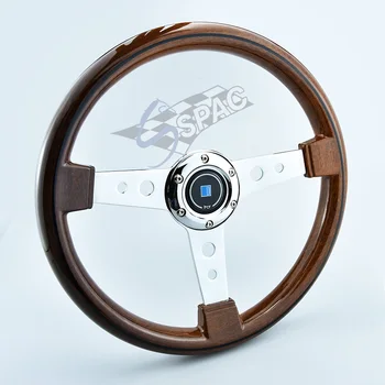 Прочное рулевое колесо из дерева для универсального гоночного автомобиля в стиле JDM Спортивный ремонт рулевого колеса