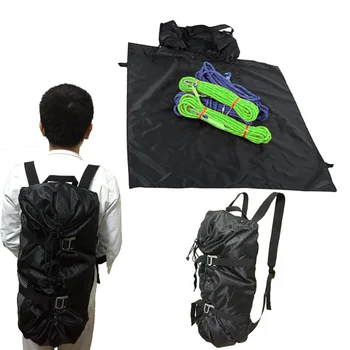 Черный легкий складной коврик для скалолазания, Веревочная сумка, рюкзак для переноски, Снаряжение для скалолазания, Снаряжение для альпинизма