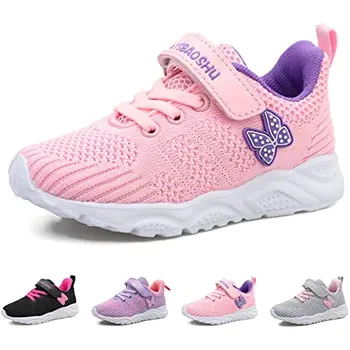 Кроссовки для девочек, детские кроссовки для бега, дышащая легкая сетчатая обувь для ходьбы, модные спортивные теннисные туфли для детей