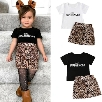 Детский комплект из 2 предметов, летний комплект одежды для маленьких девочек, комплект одежды для маленьких девочек, топы, футболка, мини-юбка