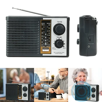 Портативные транзисторные радиоприемники AM FM-радио стереоприемник на батарейках с питанием от сети переменного тока, большой динамик AM / FM / TV /SW1 /SW2 для пожилых людей и дома