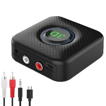 Приемник передатчик Bluetooth 5.0 3D Стерео AUX RCA Беспроводной аудиоадаптер Ключ с микрофоном для телевизора ПК Автомобильный динамик
