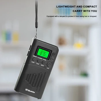 Портативное мини-радио со светодиодным дисплеем, портативный радиоприемник с разъемом для наушников, динамик, карманное стерео радио, цифровое маленькое радио