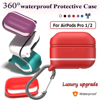 Запатентованный водонепроницаемый чехол для Airpods Pro, защитные силиконовые чехлы с карабином, аксессуары для Apple AirPods Pro, чехол 3 2 в 1.