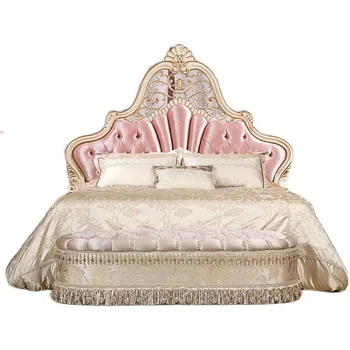 Главная Современная дизайнерская кровать Princess Floor Ручной работы, Роскошная кровать размера 