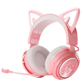Новые Беспроводные Наушники GS510 Bluetooth Cute Luminous Cat Ear Headphones HD Mic Music Game Live с 3 режимами настройки Гарнитуры для ПК MAC