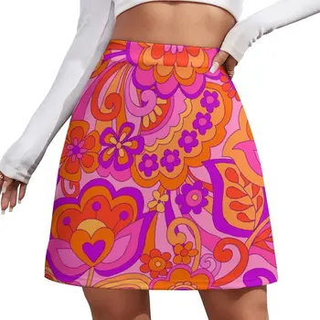 Цветочная сила. Вдохновленное 60-ми годами женское летнее платье с мини-юбкой happy design, новинка 2023 года в одежде, комплект с юбкой, женское летнее платье