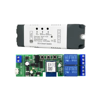 Tuya Smart WiFi Switch Релейный Модуль 2 Канала AC/DC 7-32 В RF/APP Беспроводной Пульт Дистанционного Управления Умный Дом для Alexa Google Home