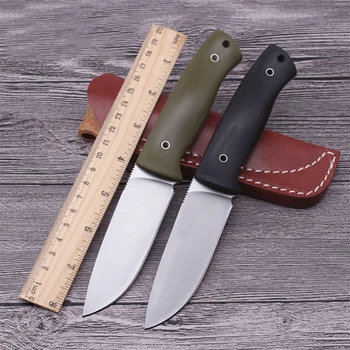 Нож с фиксированным лезвием Sharp D2 Тактический нож Охотничьи ножи для выживания G10 Ручка в кожаных ножнах Инструмент для кемпинга на открытом воздухе