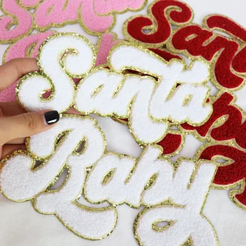 Рождественская вышивка Санта-Бэби Синелью, Железная нашивка для одежды, аппликация 