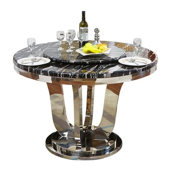 Роскошный обеденный стол из нержавеющей стали для итальянского ресторана, поворотный стол, органайзер для стола, белая кухонная мебель