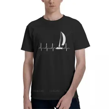хлопковая футболка, мужская футболка SAILING IN A HEARTBEAT, Незаменимая футболка, мужская одежда, мужские футболки с коротким рукавом