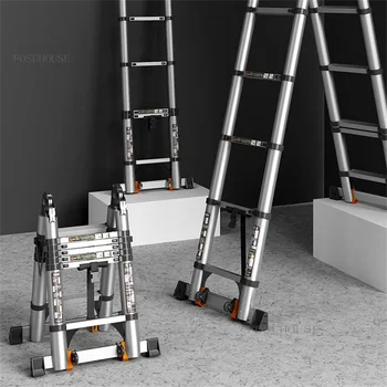 Современная складная лестница из алюминиевого сплава, домашняя телескопическая лестница, многофункциональная лестница в елочку, Инженерная Переносная подъемная лестница