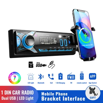 1 Din 2,5-дюймовый Автомобильный Радиоприемник MP3-плеер Fm-радио Автомобильный Bluetooth Автомобильный Стерео Аудиоприемник Мультимедийный плеер 12V Aux Вход SD / TF /USB