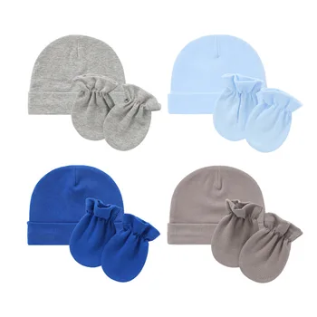 Детские шапочки, хлопчатобумажная мягкая регулируемая шапочка для новорожденных, перчатки для младенцев от 0 до 3 лет, шапки для мальчиков, аксессуары для детей