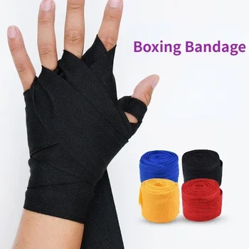 2,5 М Хлопчатобумажная Боксерская повязка на запястье для тренировок по кикбоксингу ММА Муай Тай, защитные перчатки для рук, спортивный ремешок, перчатки-браслет