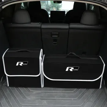 Органайзер в багажнике автомобиля, сетчатый карман, держатель для сумочки, Мягкий шерстяной войлочный ящик для хранения, Сумка для грузовых инструментов для Volkswagen VW Jetta R Rline Golf